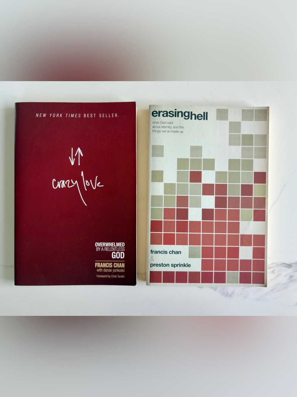 Crazy Love + Erasing Hell by Francis Chan paperback book set